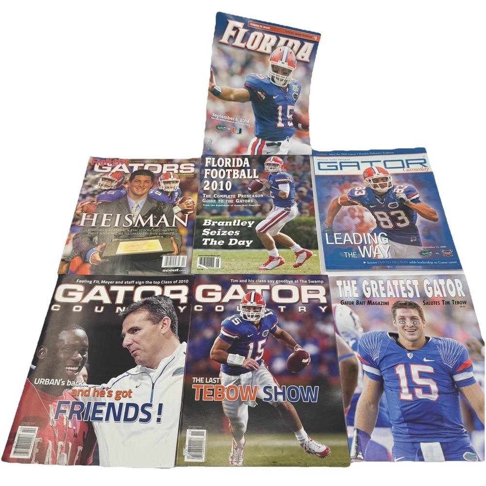 Florida Gators Magazine Lot 7 Tim Tebow Heisman UF Football 2008 2009 2010